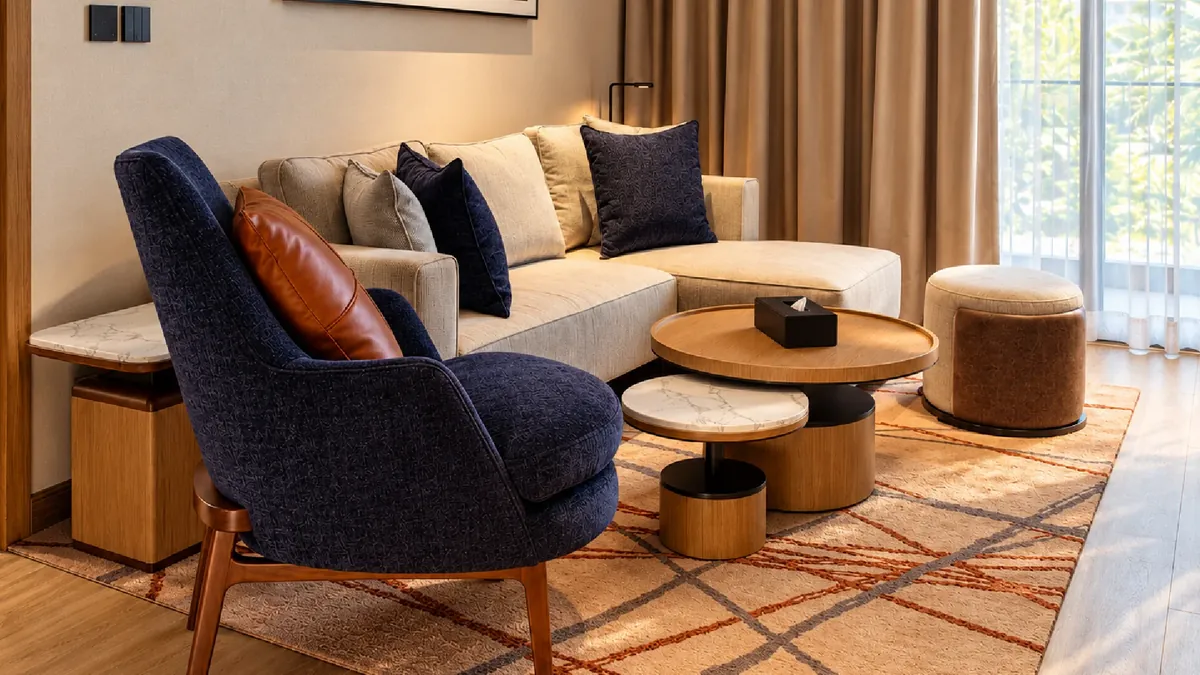 First Grand Hotel Dammam — lounge after the ASAS fit-out