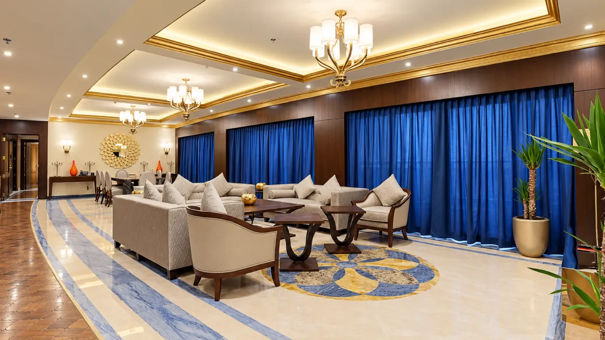 Grand Millennium Jazan — majlis lounge after the ASAS fit-out