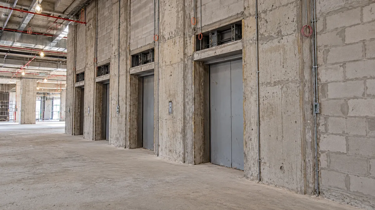 Marriott Airport Hotel Riyadh — lift lobby before the fit-out
